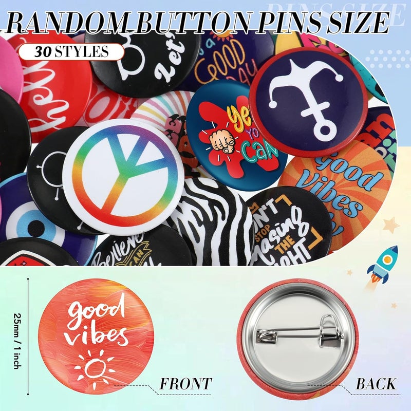 Kigeli 80's Buttons Pins 1 Inch/ 25 mm Retro Punk Button Pin Slogans Sayings Pinback for Backpacks Bags Hats Jeans - Image 2